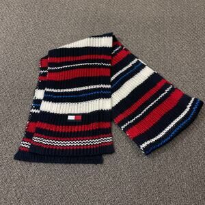 Tommy Hilfiger Scarf Red White Blue Colorful Striped